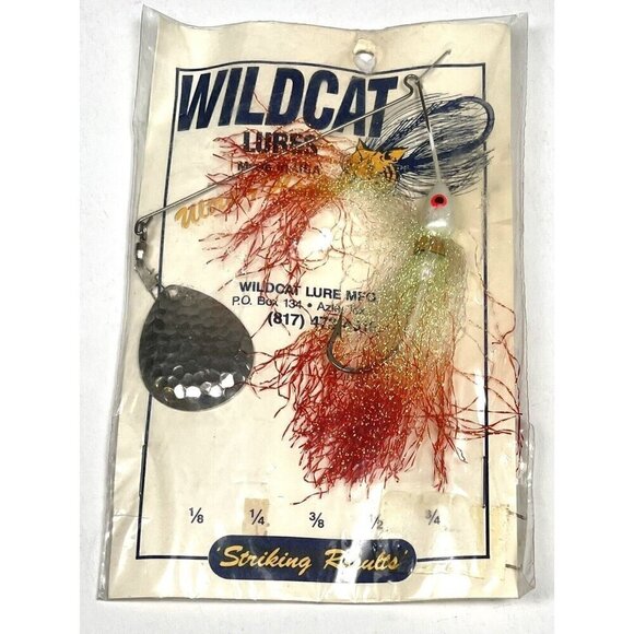 VTG WILDCAT Ultra Flash Spinnerbait FISHING LURE Striking Results USA NOS NIP - Picture 1 of 3